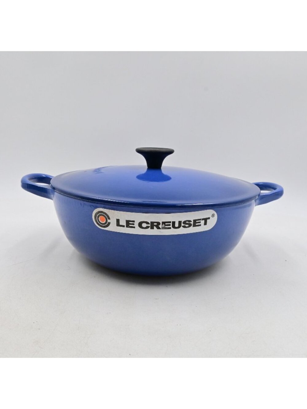 Le Creuset Enameled Cast Iron Blue Marmite Soup Pot Cookware Lid Screw Missing